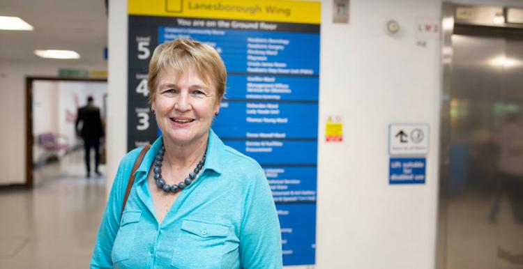 Women stood in front of Hospital Lift