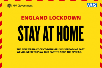 England Lockdown - Stay at Home - a new variant of coronavirus is spreading fast