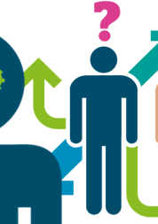 Icons representing mental health, and confusion.